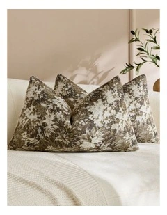 Vintage Botanical Chenille Cushion Covers in Beige 2 Pack (30x50cm)