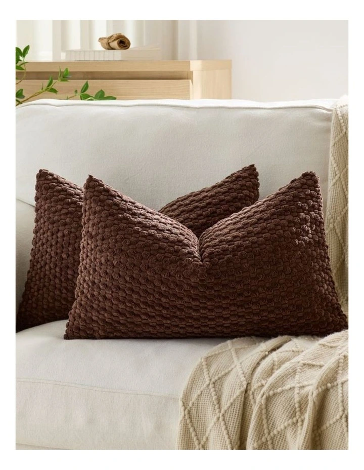 Bubble Corn Cushion Covers in Brown 2 Pack (30x50cm) image 1