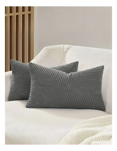 Windmill-Inspired Cushion Covers in Dark Grey 2 Pack (30x50cm)