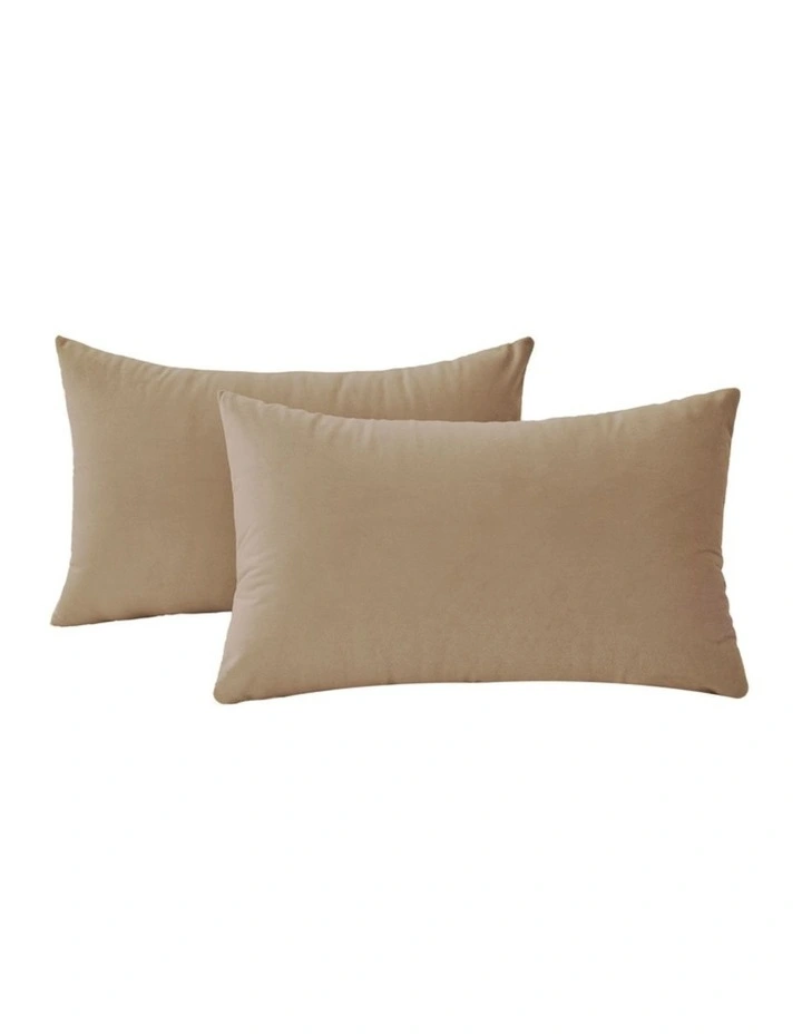 Velvet Cushion Covers in Beige 2 Pack (30x50cm) image 1