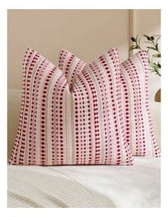 Bohemian Dot Woven Cushion Covers in Burgundy 2 Pack (45x45cm)