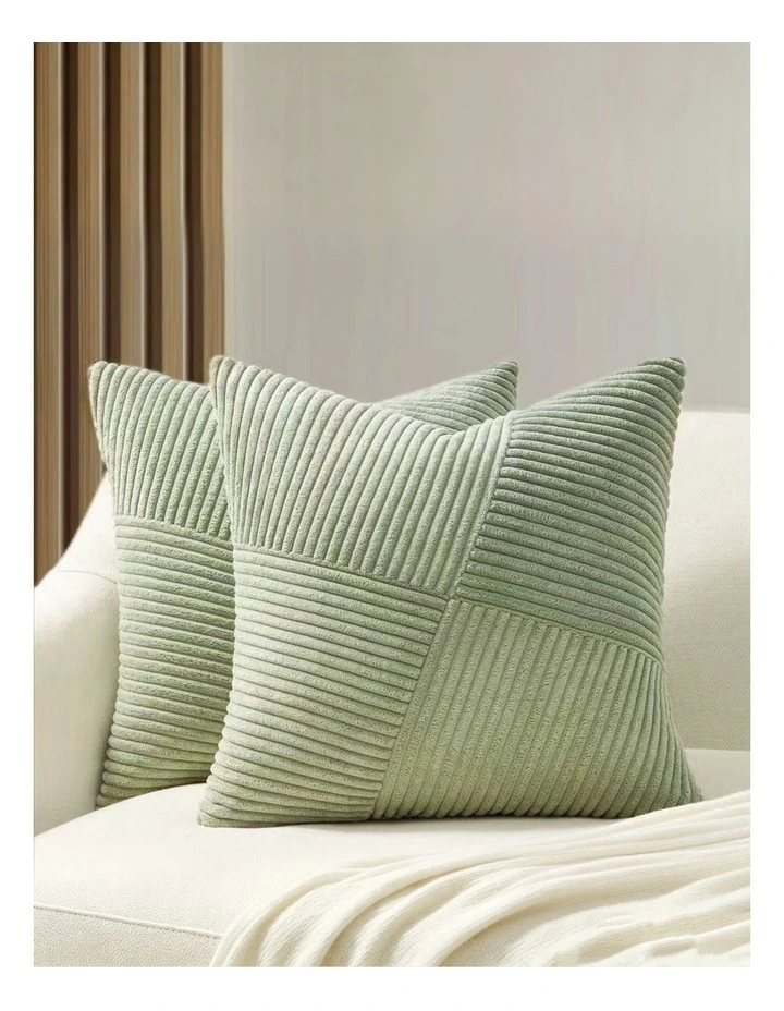 Windmill-Inspired Cushion Covers in Sage 2 Pack (45x45cm) image 1