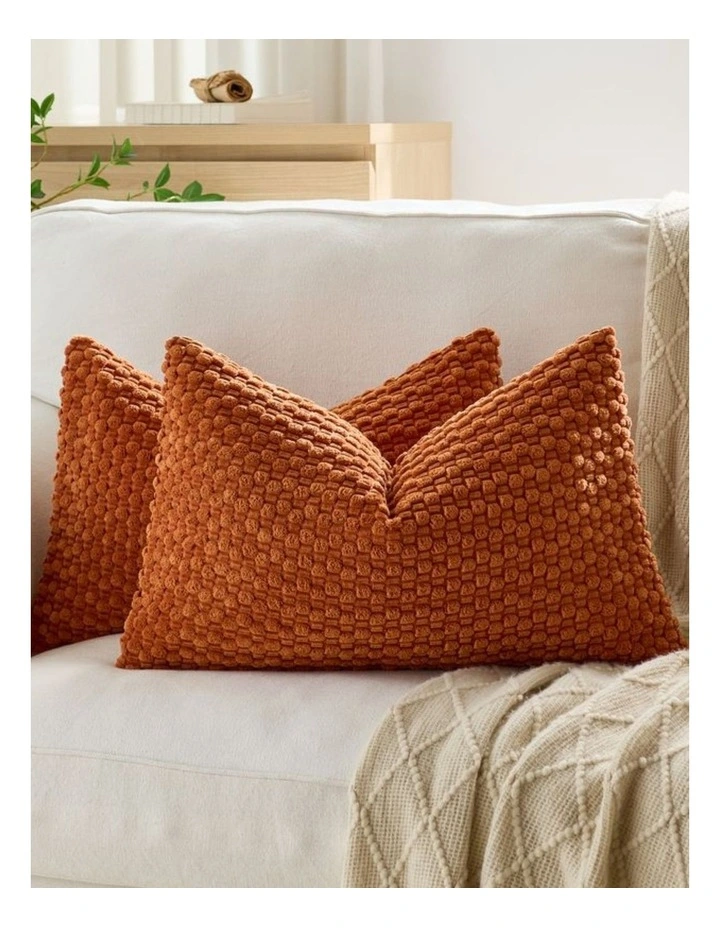 Bubble Corn Cushion Covers in Terracotta 2 Pack (30x50cm) image 1
