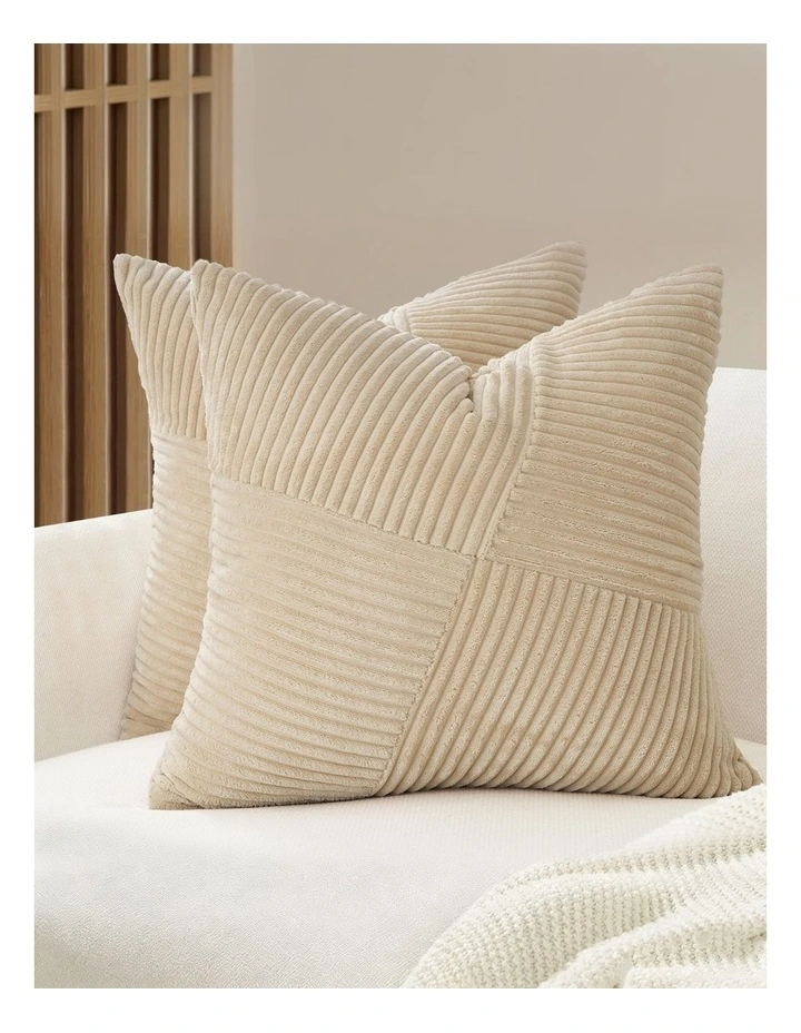 Windmill-Inspired Cushion Covers in Beige 2 Pack (45x45cm) image 1