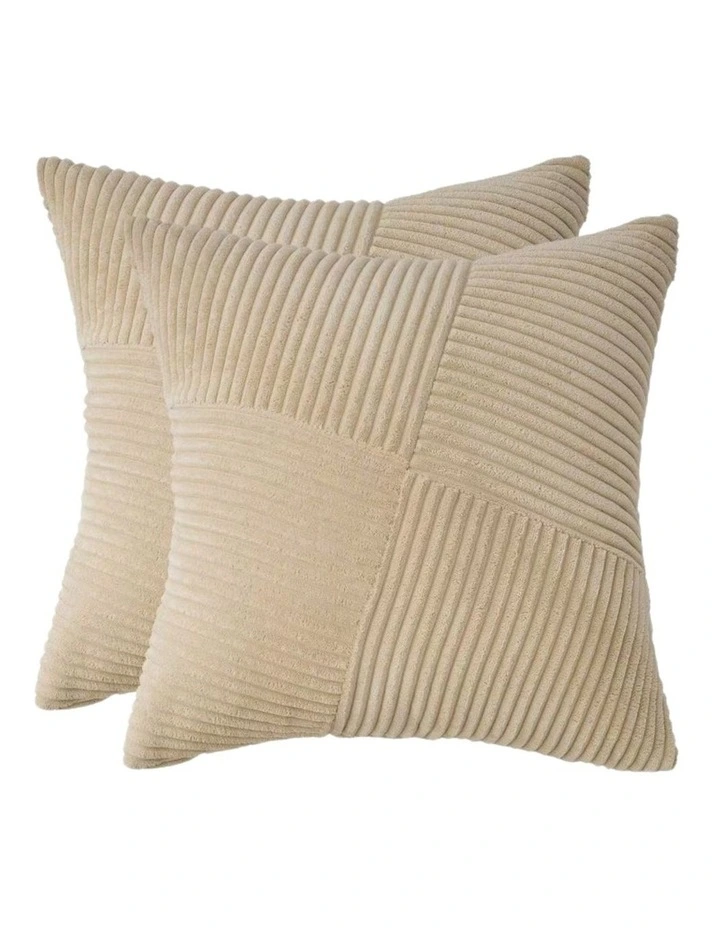 Windmill-Inspired Cushion Covers in Beige 2 Pack (45x45cm) image 2