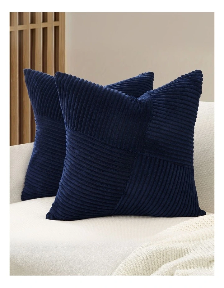 Windmill-Inspired Cushion Covers in Navy Blue 2 Pack (45x45cm) image 1