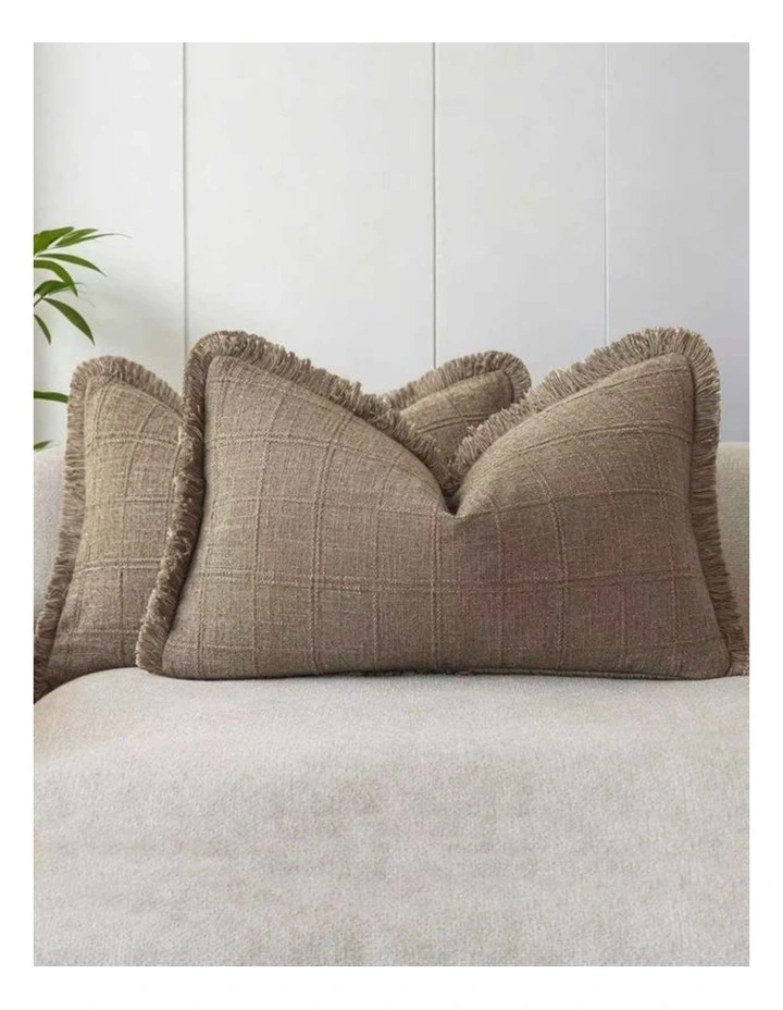 Linen Look Cushion Covers in Camel 2 Pack (30x50cm) image 1