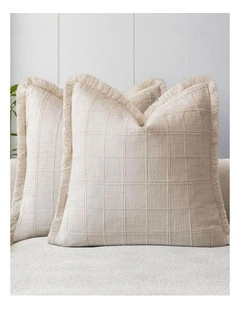 Linen Look Cushion Covers in Beige 2 Pack (45x45cm)