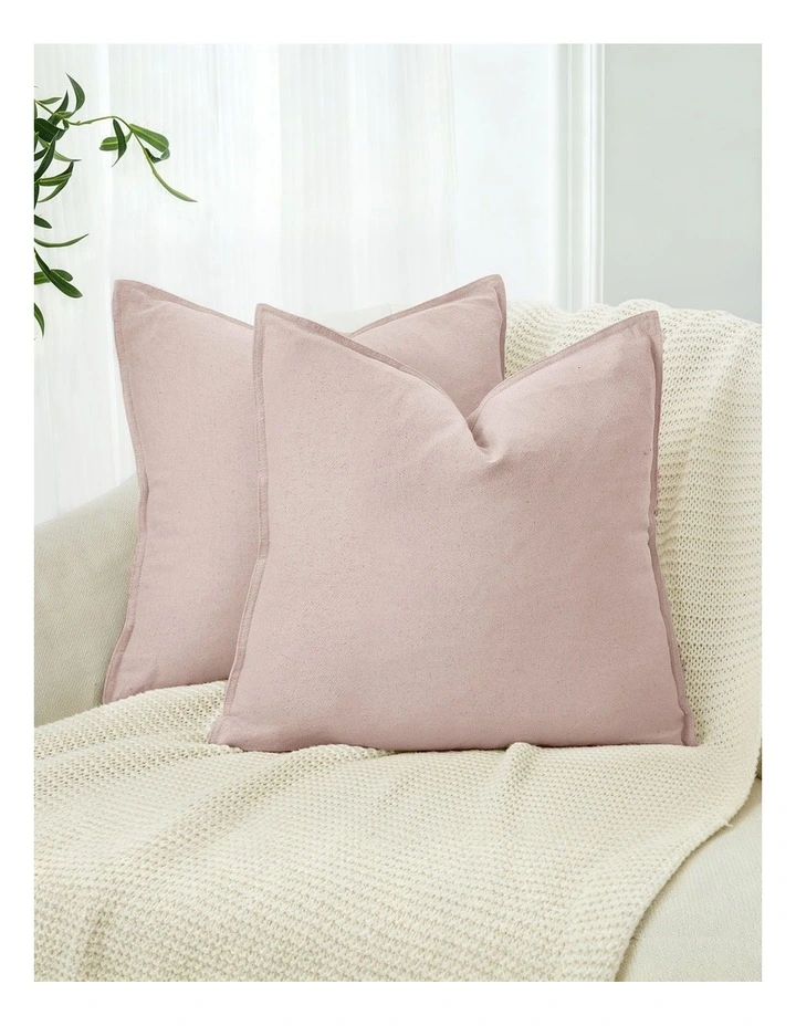 Linen-Cotton Cushion Covers in Pink 2 Pack (45x45cm) image 1