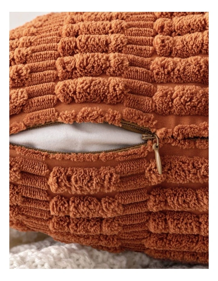 Boho Corduroy Cushion Covers in Rust 2 Pack (30x50cm) image 3