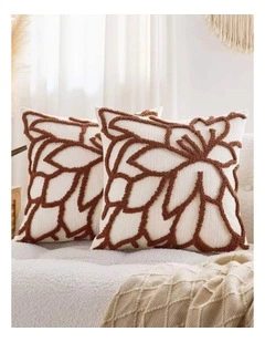 Tufted Rose Cushion Covers in Terracotta 2 Pack (45x45cm)