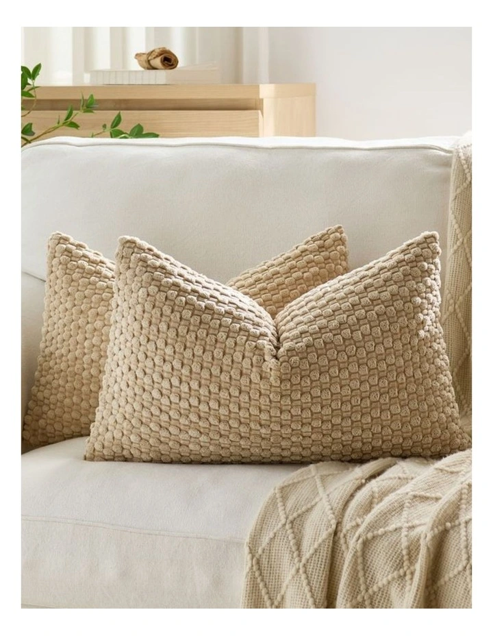 Bubble Corn Cushion Covers in Camel 2 Pack (30x50cm) image 1