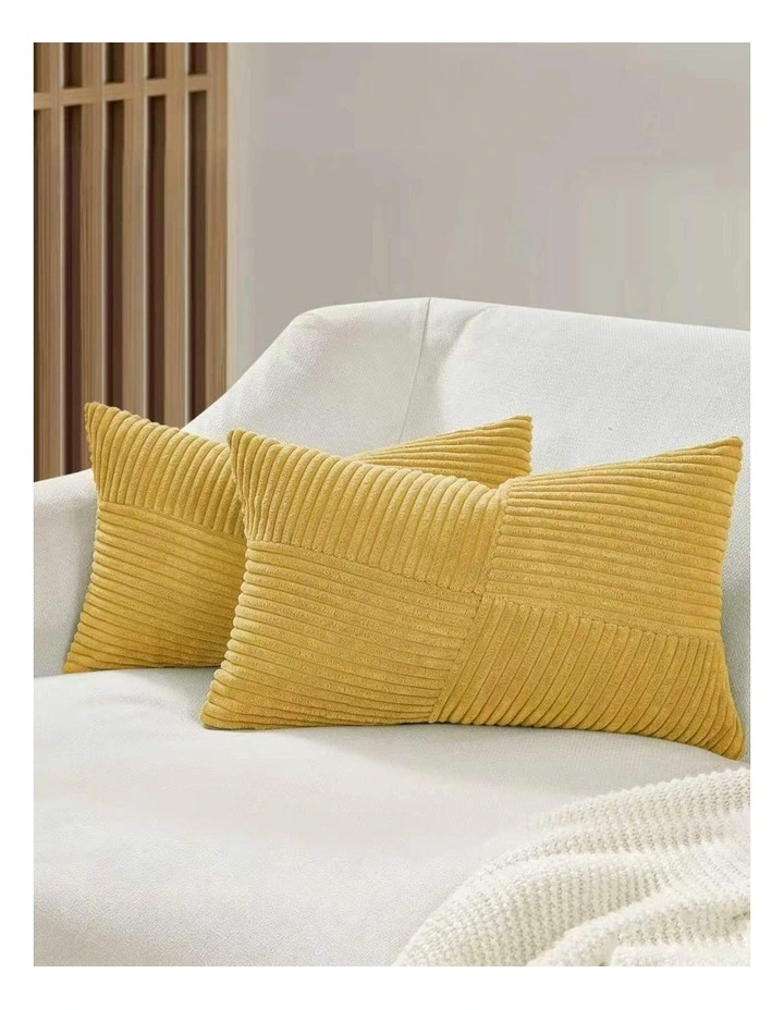 Windmill-Inspired Cushion Covers in Yellow 2 Pack (30x50cm) image 1