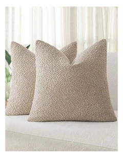 Boucle Cushion Covers in Oatmeal 2 Pack (45x45cm)
