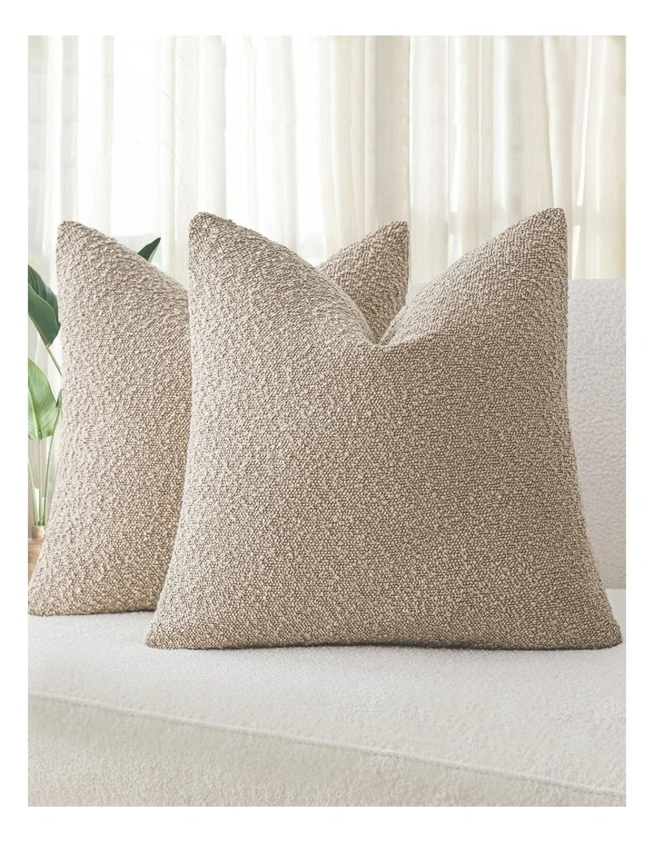 Boucle Cushion Covers in Oatmeal 2 Pack (45x45cm) image 1