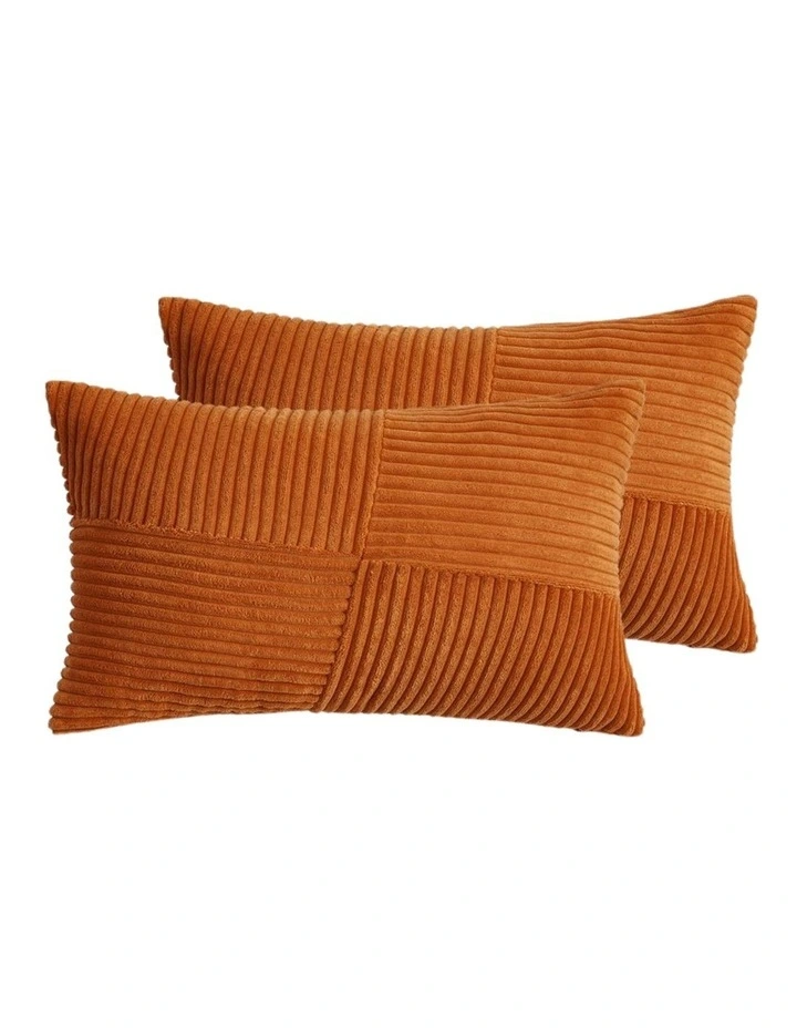 Windmill-Inspired Cushion Covers in Terracotta 2 Pack (30x50cm) image 2