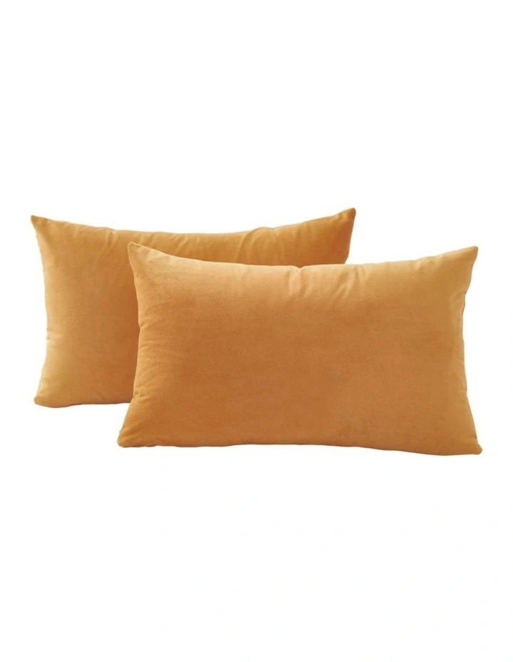 Velvet Cushion Covers in Ginger 2 Pack (30x50cm) image 1