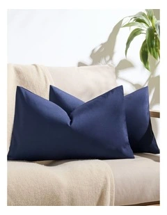Outdoor Waterproof Cushion Covers in Navy Blue 2 Pack (30x50cm)