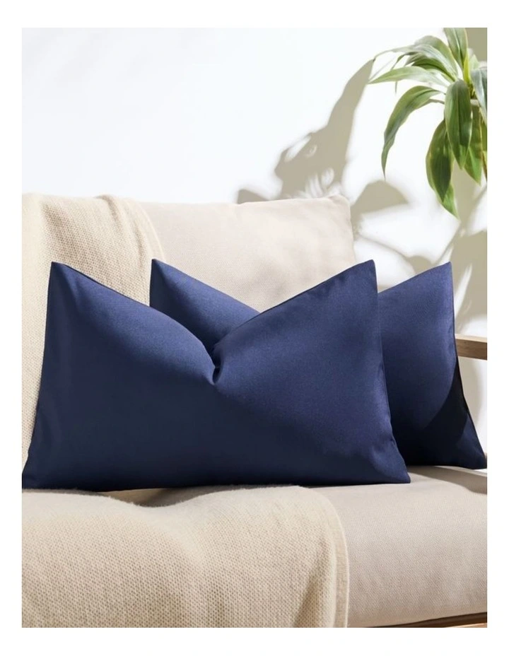 Outdoor Waterproof Cushion Covers in Navy Blue 2 Pack (30x50cm) image 1