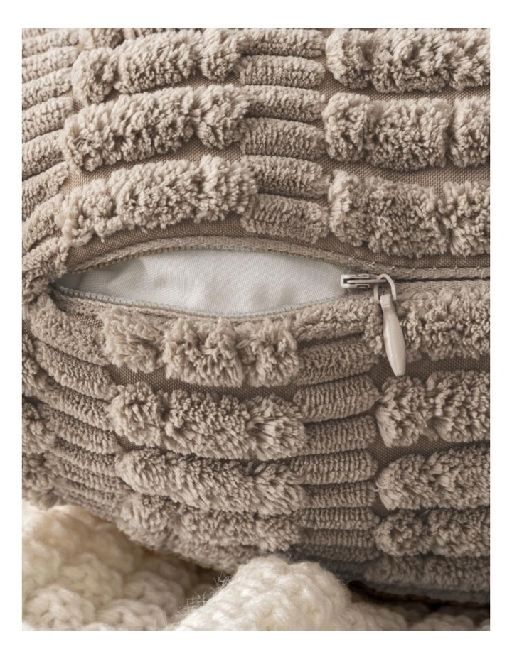 Boho Corduroy Cushion Covers in Taupe 2 Pack (45x45cm) image 3
