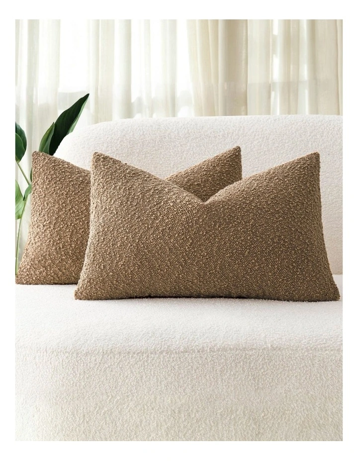 Boucle Cushion Covers in Camel 2 Pack (30x50cm) image 1