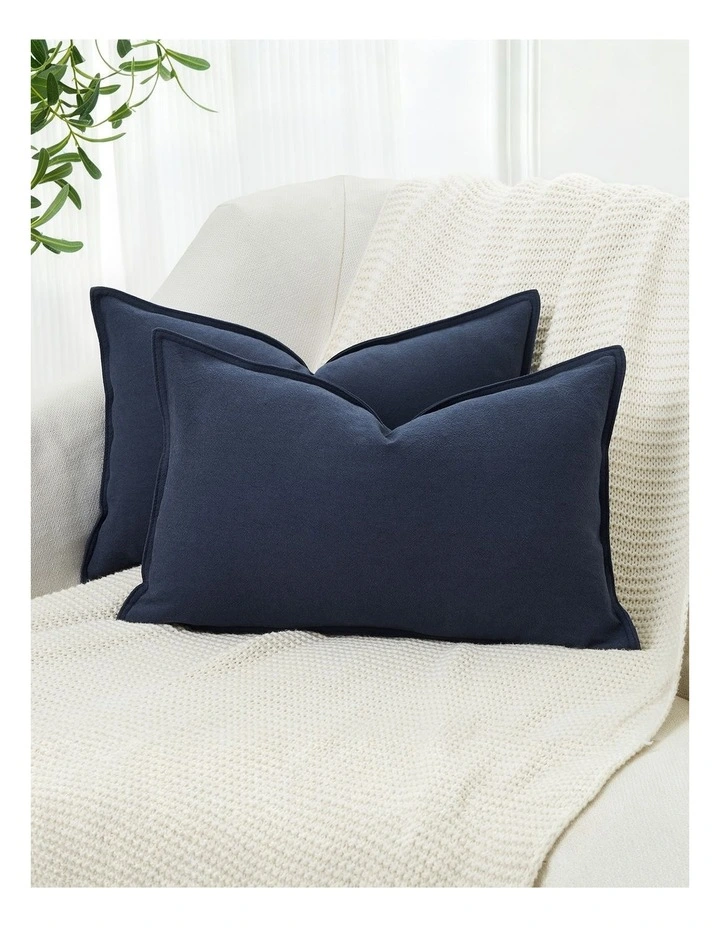 Linen-Cotton Cushion Covers in Navy Blue 2 Pack (30x50cm) image 1