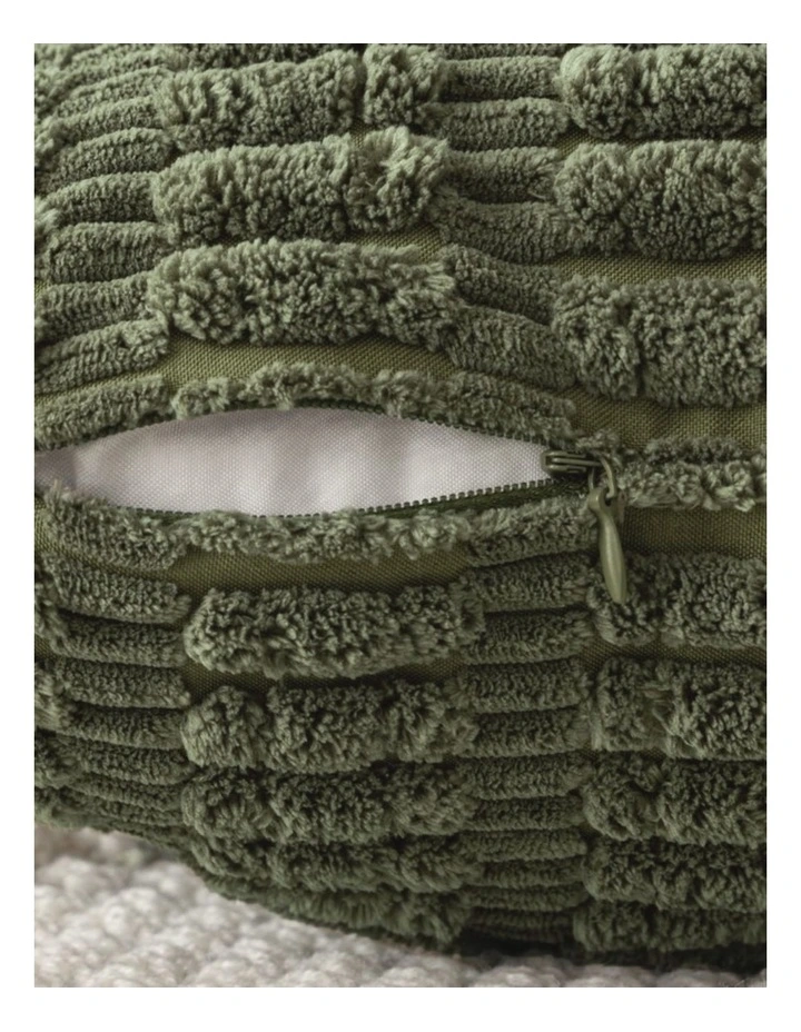 Boho Corduroy Cushion Covers in Olive Green 2 Pack (45x45cm) image 3