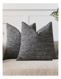 Speckled Boucle Cushion Covers in Charcoal 2 Pack (45x45cm)
