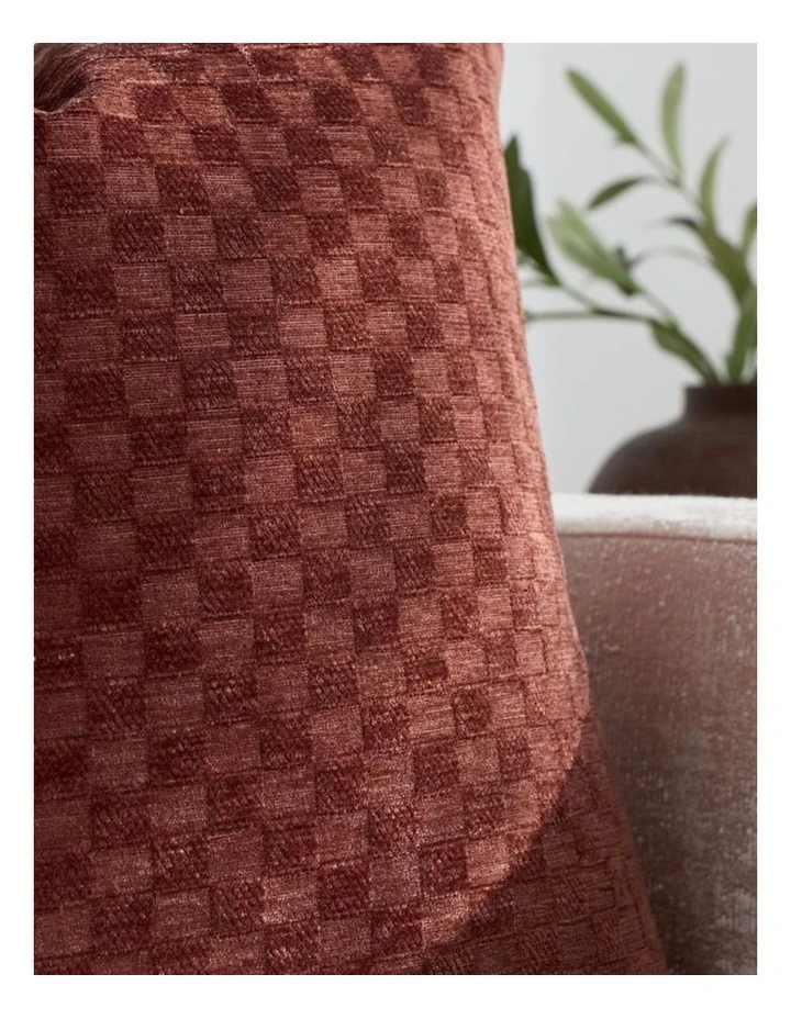 Chenille Waffle Cushion Covers in Rust 2 Pack (30x50cm) image 2