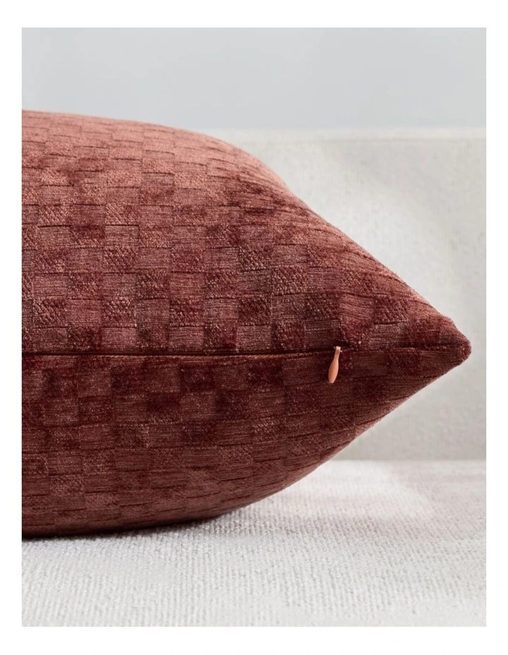 Chenille Waffle Cushion Covers in Rust 2 Pack (30x50cm) image 3