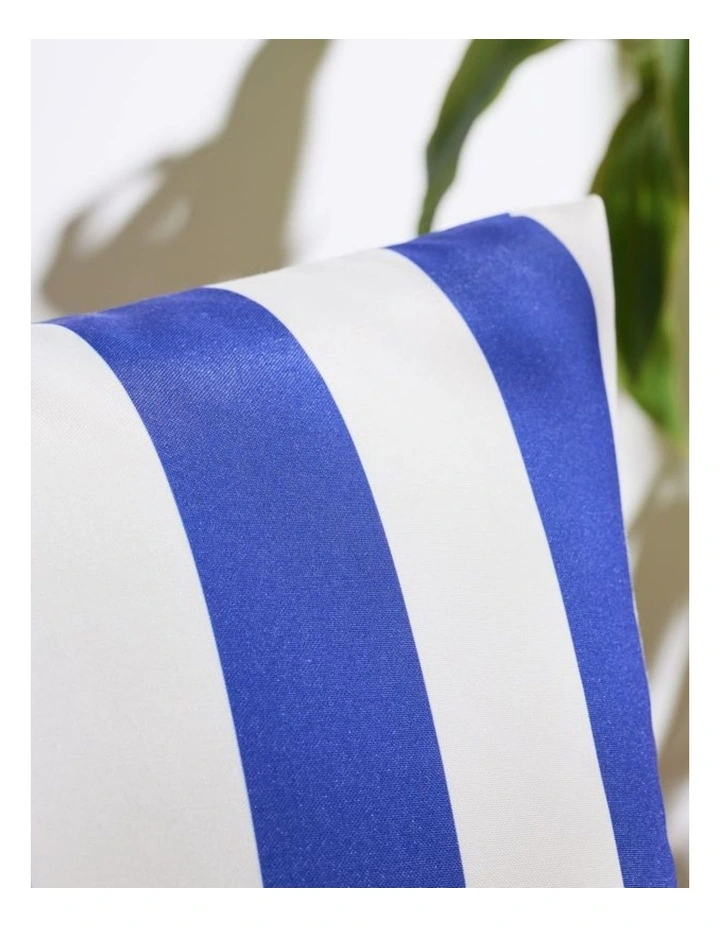 Striped Outdoor Waterproof Cushion Covers in Royal Blue 2 Pack (45x45cm) image 2