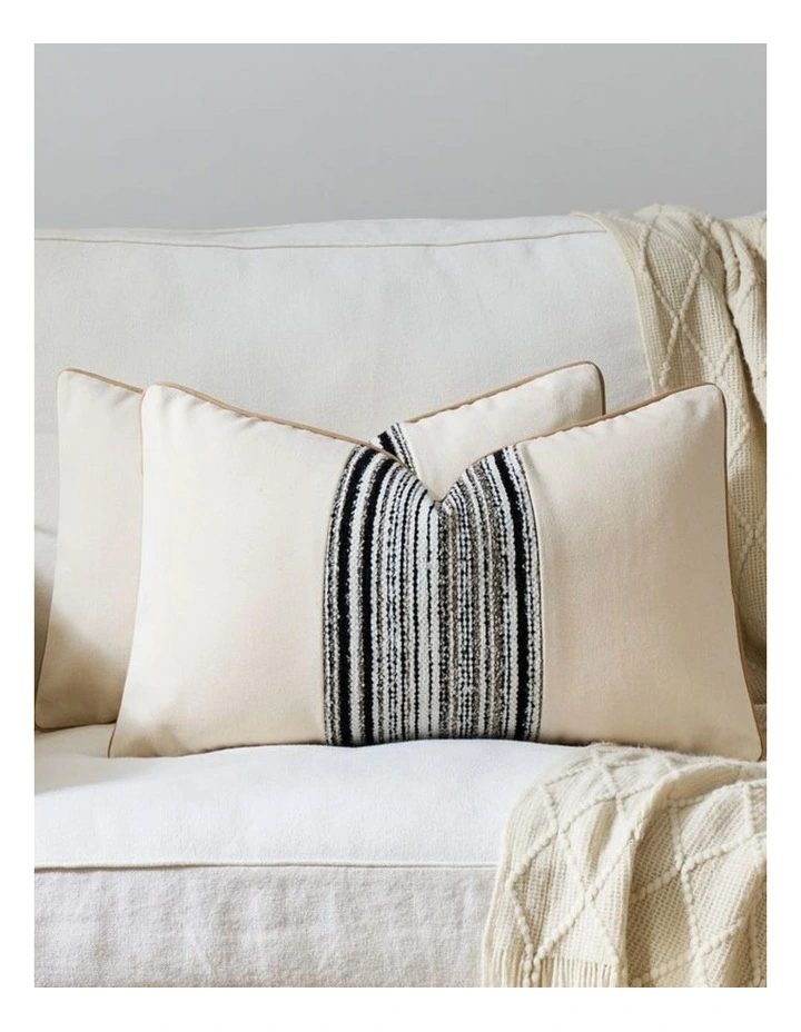Wabi Stripe Cushion Covers in Black 2 Pack (30x50cm) image 1