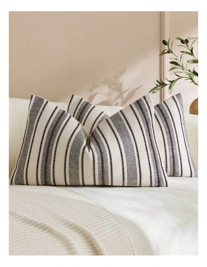 Heritage Linear Woven Cushion Covers in Brown 2 Pack (30x50cm) image 1