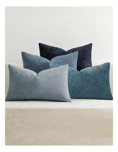 Chenille Grid Cushion Covers in Mix Blue 4 Pack (30x50cm)