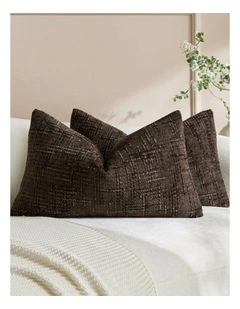 Chenille Textured Cushion Covers in Brown 2 Pack (30x50cm)