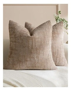 Chenille Textured Cushion Covers in Camel 2 Pack (45x45cm)