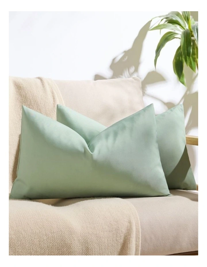 Outdoor Waterproof Cushion Covers in Sage Green 2 Pack (30x50cm) image 1