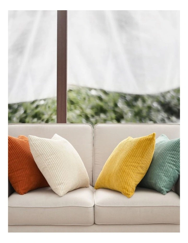Corduroy Velvet Cushion Covers in Rainbow Set of 4 (45x45cm) image 3