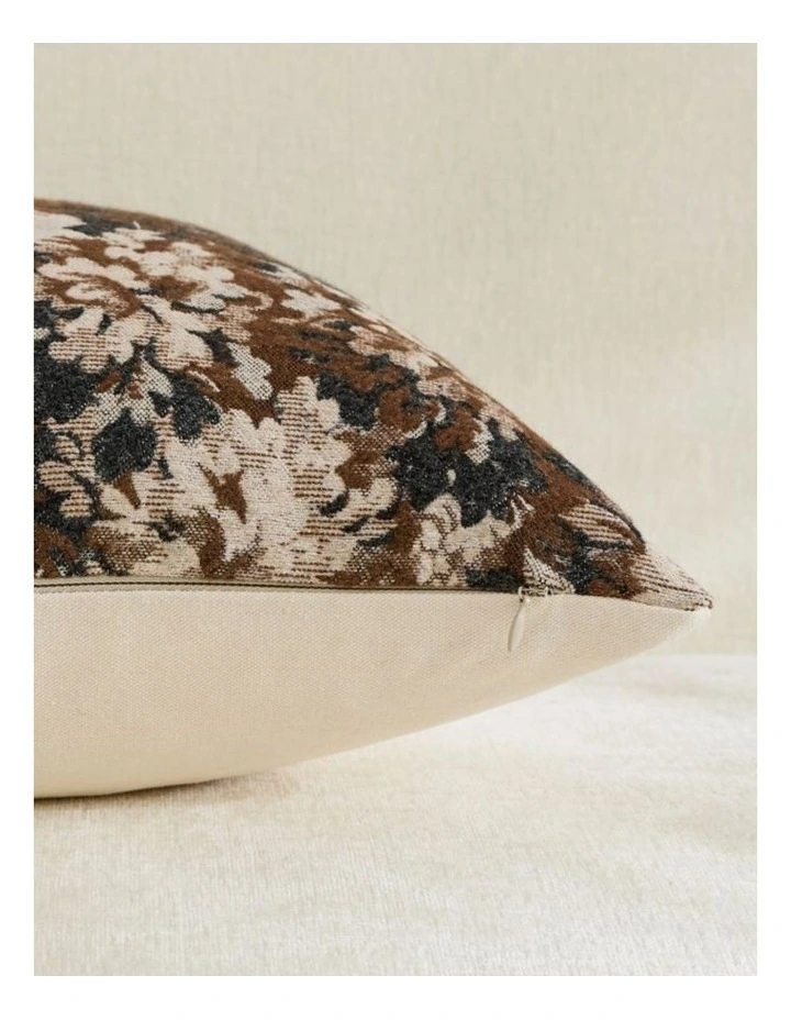 Vintage Botanical Chenille Cushion Covers in Brown 2 Pack (45x45cm) image 3