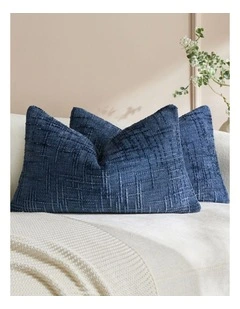 Chenille Textured Cushion Covers in Denim 2 Pack (30x50cm)