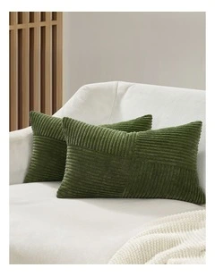 Windmill-Inspired Cushion Covers in Olive Green 2 Pack (30x50cm)