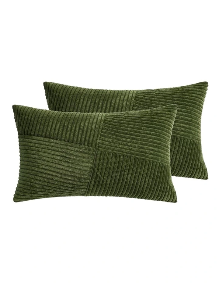 Windmill-Inspired Cushion Covers in Olive Green 2 Pack (30x50cm) image 2