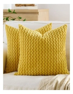 Bubble Corn Cushion Covers in Mustard 2 Pack (45x45cm)