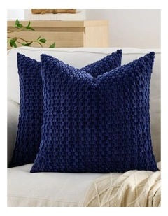Bubble Corn Cushion Covers in Navy Blue 2 Pack (45x45cm)