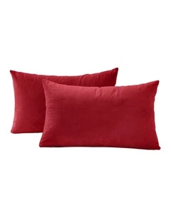 Velvet Cushion Covers in Red 2 Pack (30x50cm)