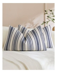 Heritage Linear Woven Cushion Covers in Indigo 2 Pack (30x50cm)