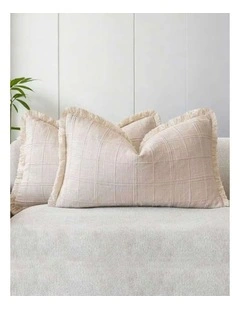 Linen Look Cushion Covers in Beige 2 Pack (30x50cm)
