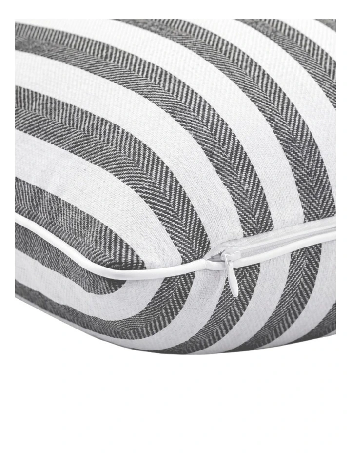 Yarn Dyed Linen Cotton Cushion Covers in Black 2 Pack (45x45cm) image 2