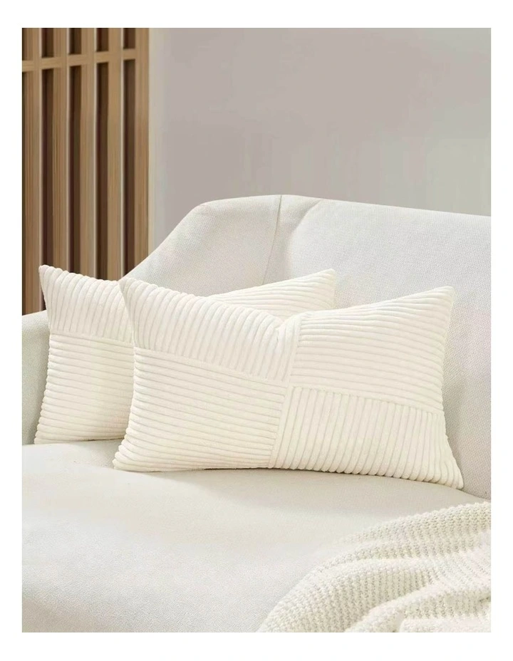 Windmill-Inspired Cushion Covers in Snow 2 Pack (30x50cm) image 1