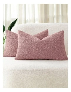 Boucle Cushion Covers in Pink 2 Pack (30x50cm)